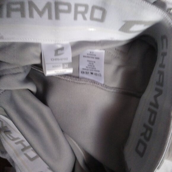 Champo mens baseball pants size medium, gray w/navy piping - Picture 3 of 3